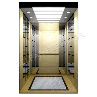 Роскошный пассажирский лифт, облицованный мрамором