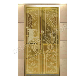 Ti-gold Зеркальное травление Дизайн Роскошная посадочная дверь